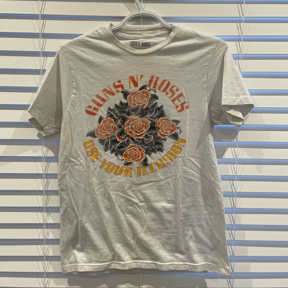 White Graphic Oversized Guns N’ Roses T-Shirt